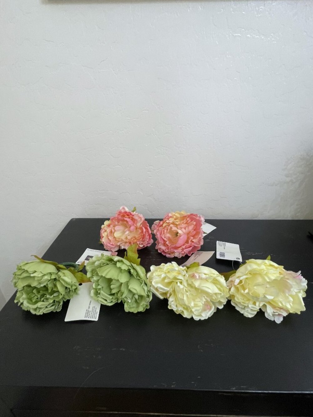 New Napkin Rings Fake Faux Flowers Set of 6